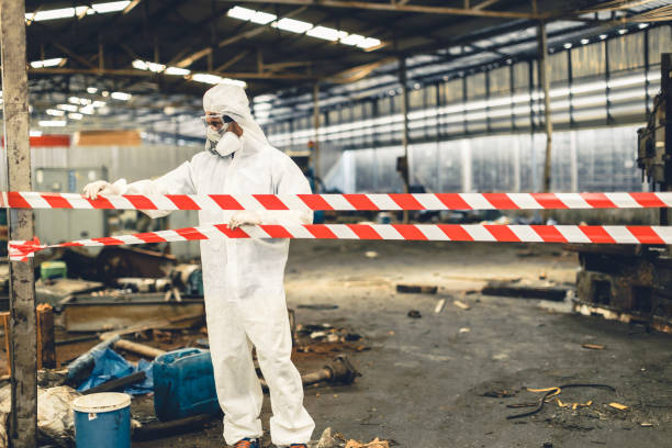 Professional Sewage Cleanup technician working in Ames, IA